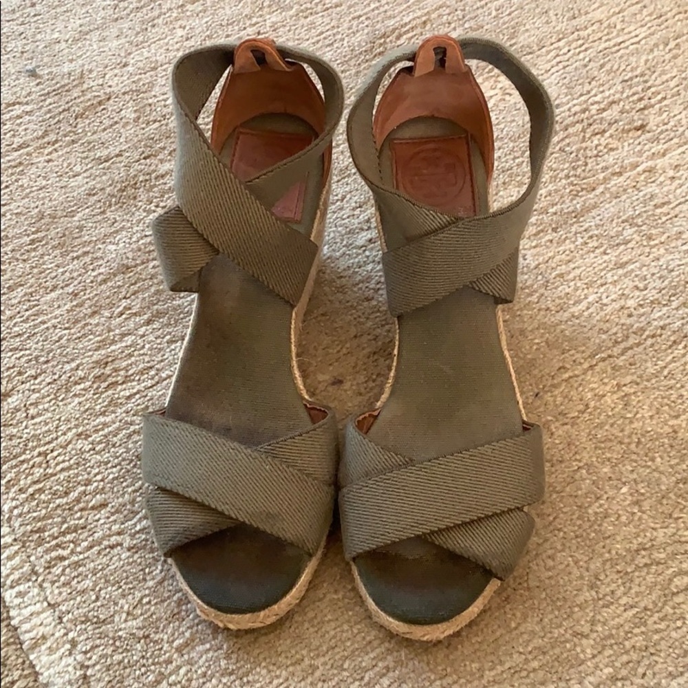 Tory Burch Frieda Strappy Woven Wedge Espadrilles